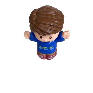 Fisher Price Little People Boy Jack 2016 Mattel Brown Hair Blue Shirt Big FHF34
